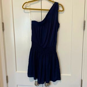 Navy blue one shoulder mini dress size medium